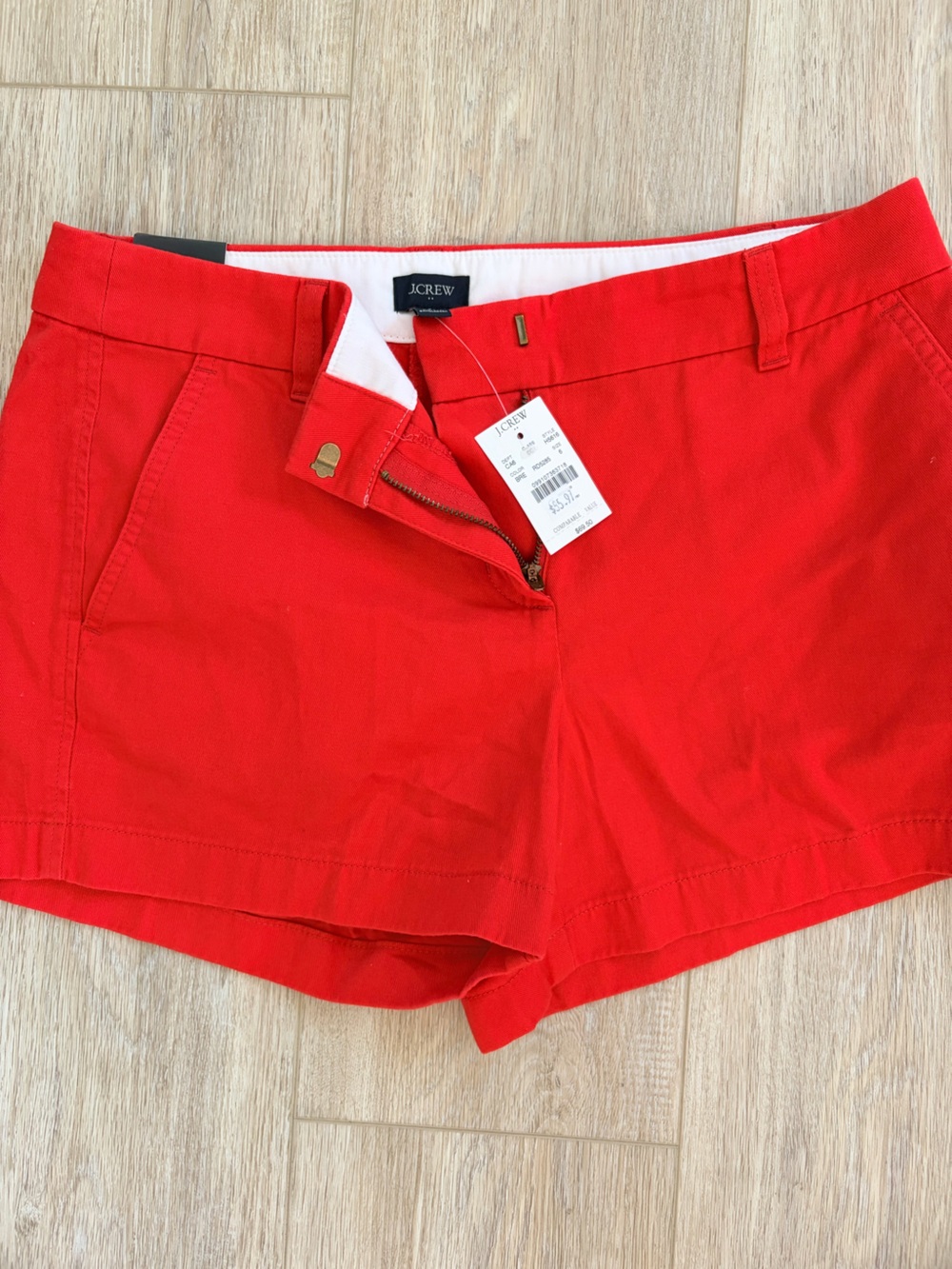 J. Crew Men's Bright Red Flat Front Shorts